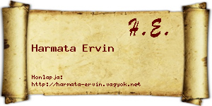 Harmata Ervin névjegykártya